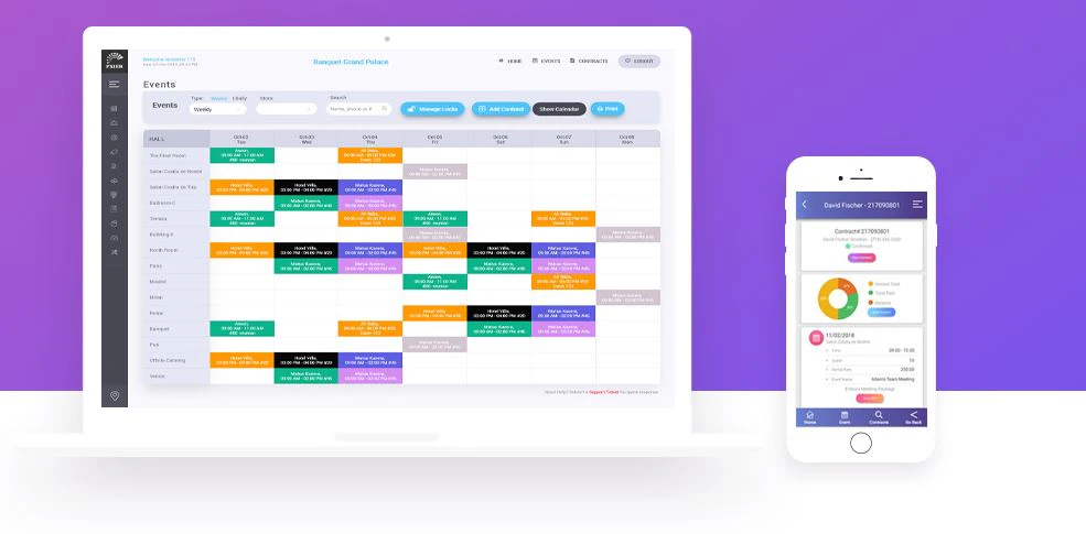 screenshot of Pxier Sales and Catering